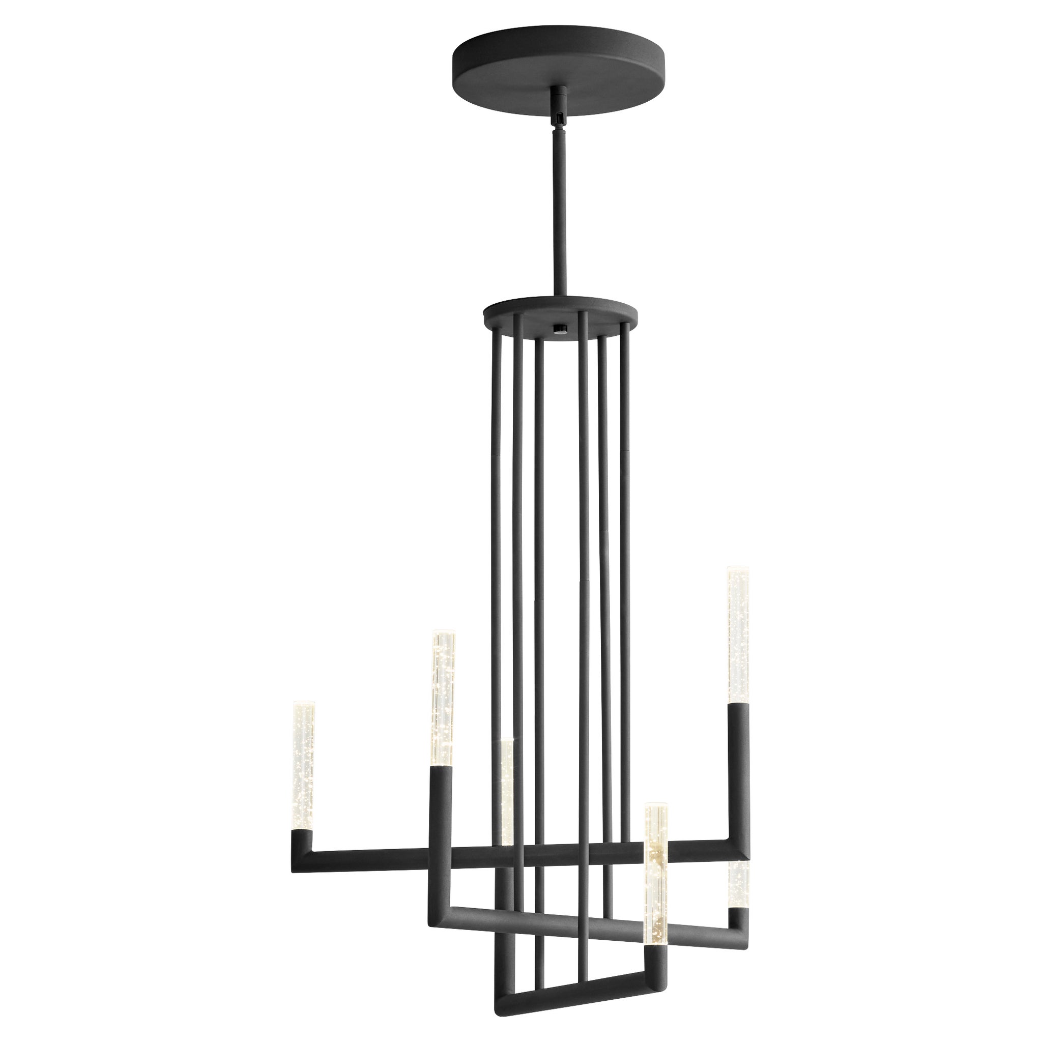 black six light chandelier