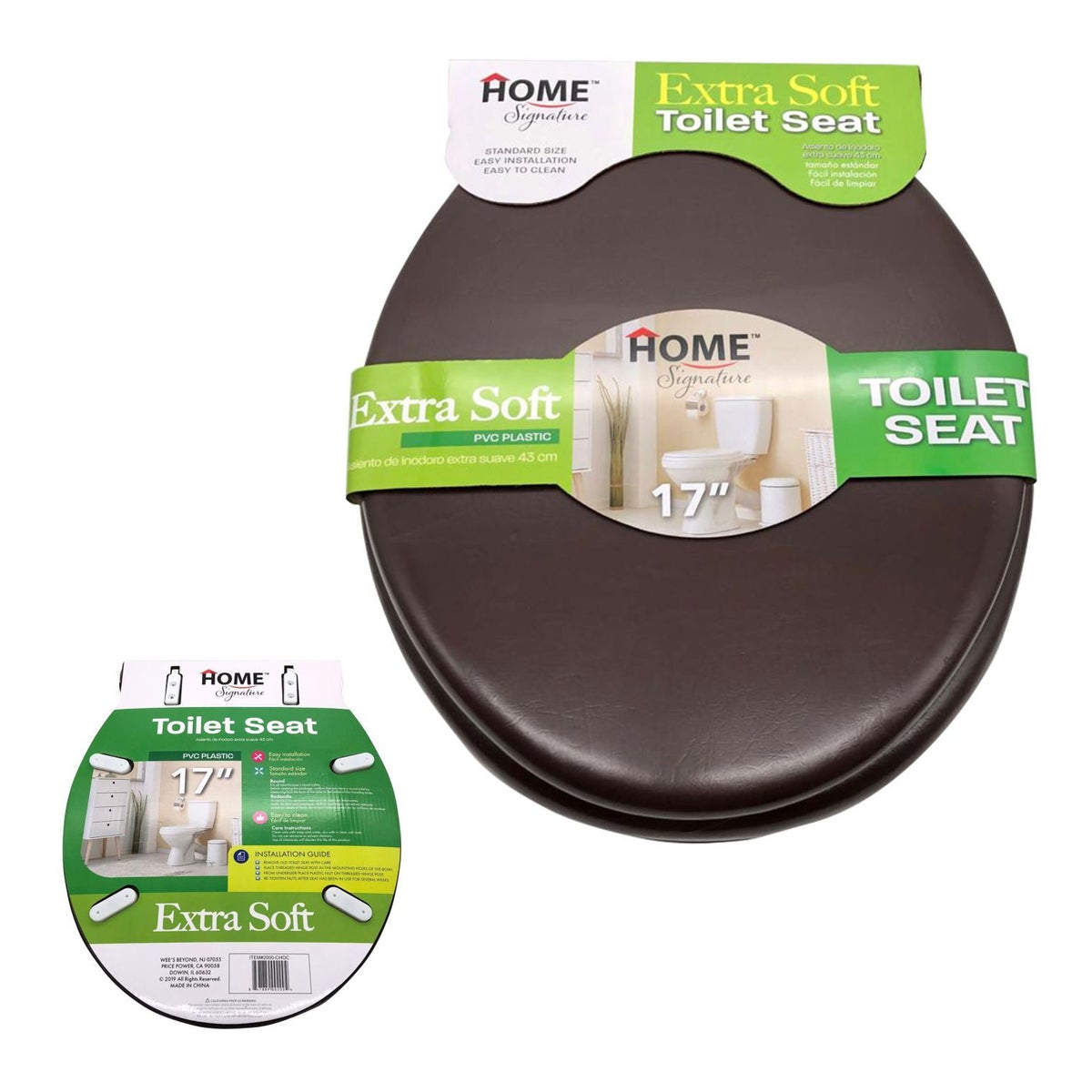 17" PVC Soft Toilet Seat Brown all bath Price Power USA, Inc.