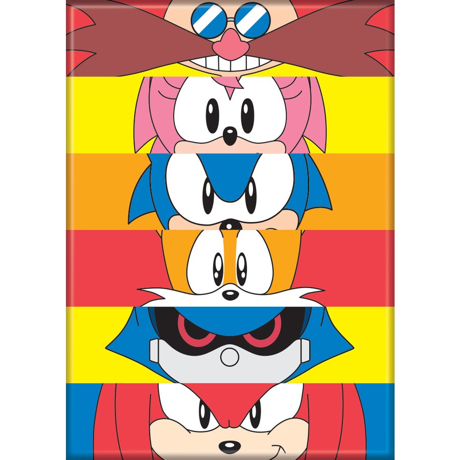 Sonic Amy Rose Tails Knuckles Dr Eggman Magnet - sonic the hedgehog