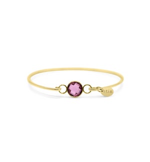 8mm Birthstone Bracelet - Pink Tourmaline (October)