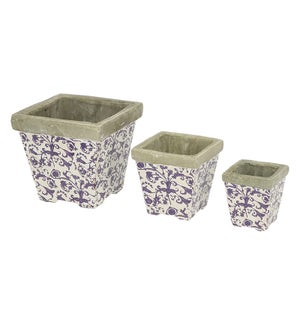 Aged ceramic flower pot set/3