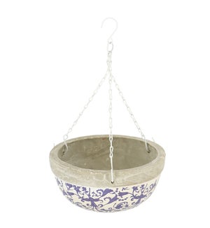 Aged Ceramic Hanging Basket