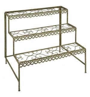Aged Metal Green etagere. Aged