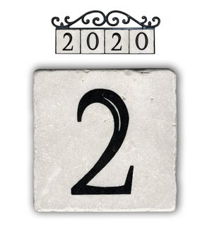 "2,classic marble number tile"