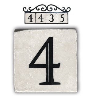 "4,classic marble number tile"