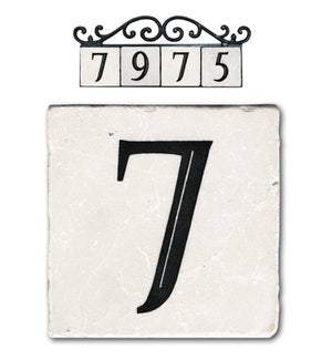 "7,classic marble number tile"