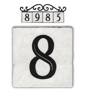 "8,classic marble number tile"
