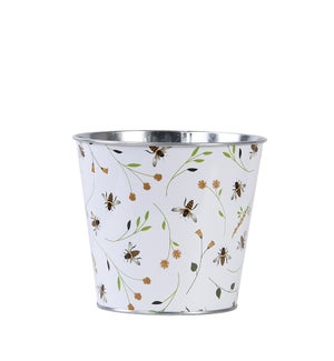 Flower Pot With Bee Print