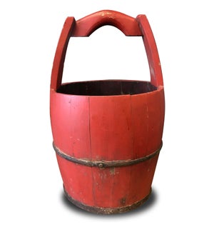"Antique Water Bucket, Red, On Sale"