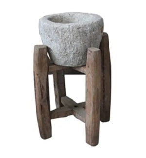 Vintage stone pot with stand