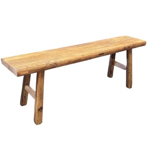 "Wooden Bench 59 in, Natural Recyled Elmwood"