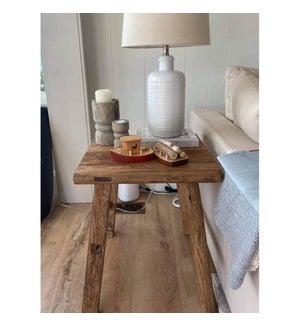 "Side Table, Recycled Elm, Natural"