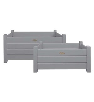 Rect. planters set of 2 grey S