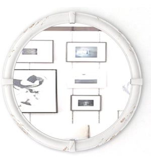"Round wall mirror, Distressed White, 30% OFF"