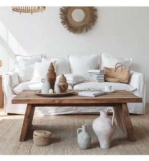 "Reclaimed Wooden Rectangular Coffee Table, 15% OFF"