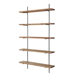 Reclaimed Wooden Floating 5-Shelf Ladder Shelves