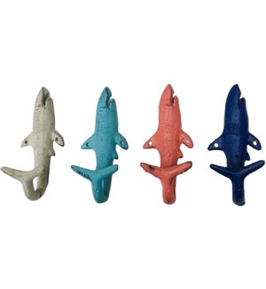 "Antique Cast Iron Shark Hook, Ass. 4 Colors"