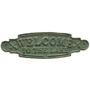"~Welcome To the Lake~ Sign, Antique Green"