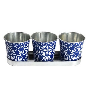 Portuguese pots on tray set/3