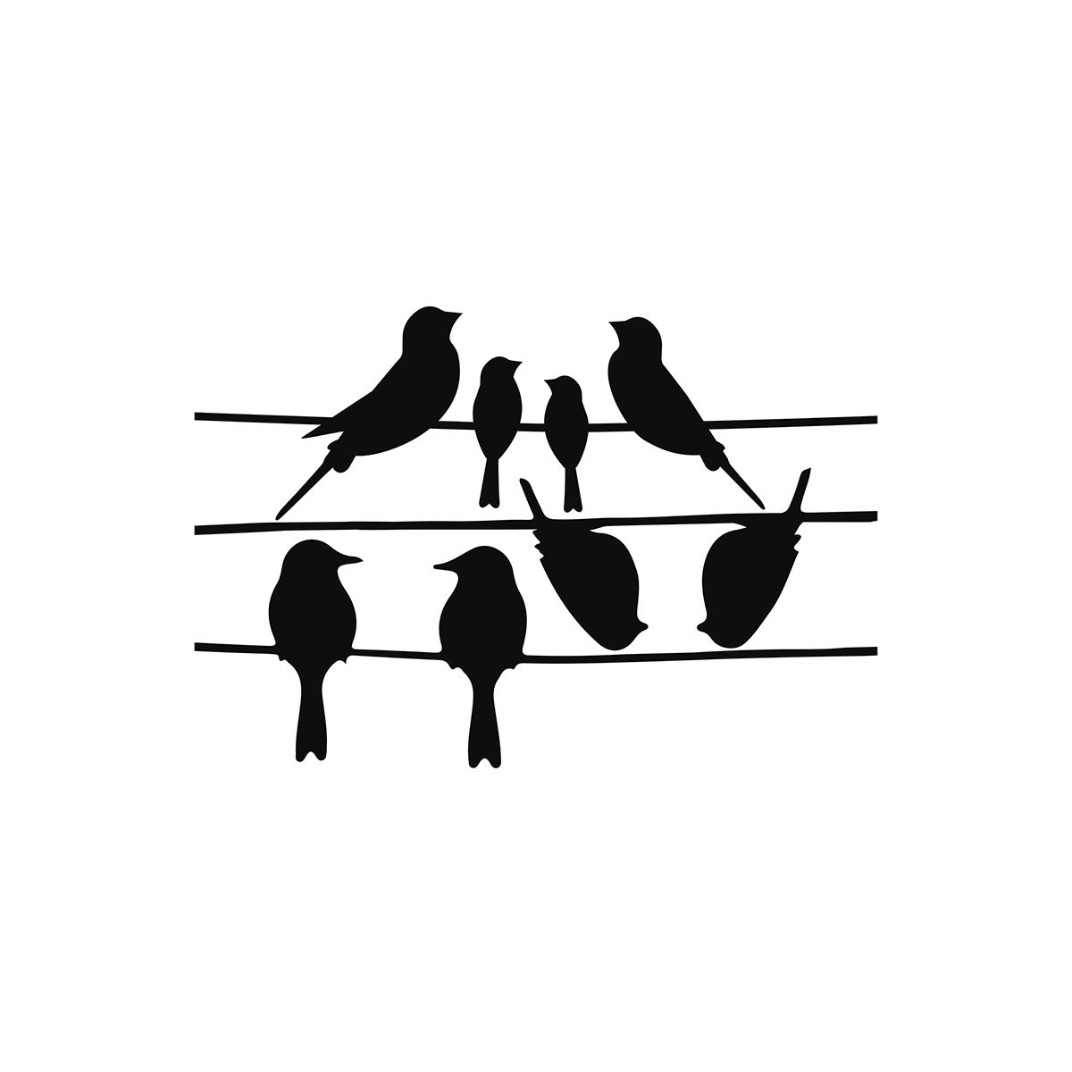Window Stickers Birds On Wire