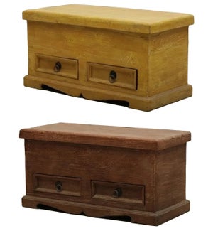 "Wooden Trunk Box With Drawers, 2 Assorted Color"