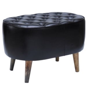 Oval Leather Stool