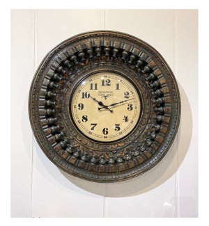 "Hand Carved Clock, 24 inch"