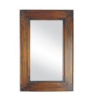 "Teak Wooden Mirror, Mirror Size 44.5x 29.25 in"