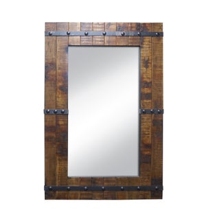 "Old wooden mirror, Samll, Mirror size 35x19.25in"