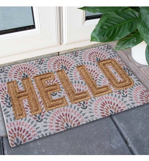 "Pressed Coir Doormat ""Hello"", Multicolor, PVC Tufted"