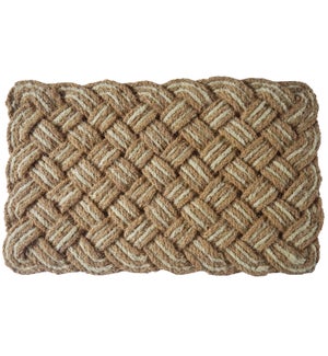 "Coir Rope Doormat Bleach, Natural, 18x30in"
