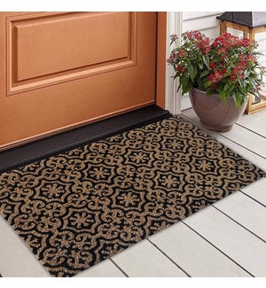 "Mosaic Pattern Coir Doormat, Natural, PVC Tufted"