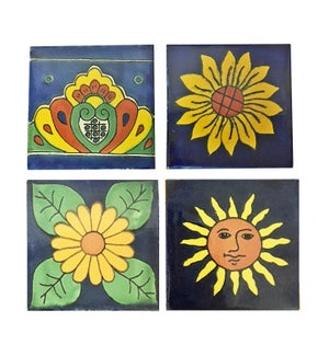 Coaster/Tiles Navy/Yellow Set/4