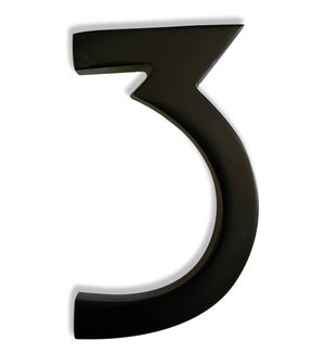 "Magnetic Aluminum House Number #3, 4 in, Black"