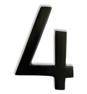 "Magnetic Aluminum House Number #4, 4 in, Black"
