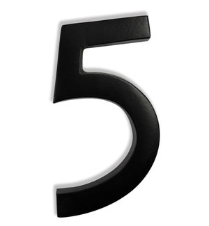 "Magnetic Aluminum House Number #5, 4 in, Black"