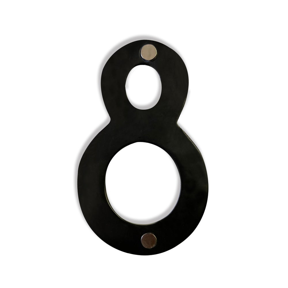 "Magnetic Aluminum House Number #8, 4 in, Black"