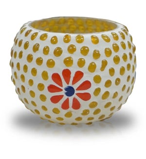 "Gb03S Votive Holders (3 Inch), Glass, Yellow Dots, 30% Off"