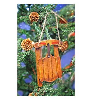 "Sled Ornament Brown, On Sale"