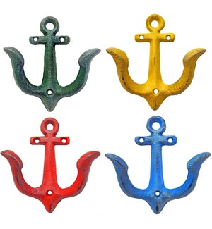 Anchor Hook 4 Assorted Colours