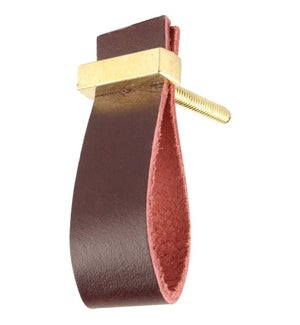 "Handmade Knob, Cherry, Faux Leather And Metal, 30% Off"