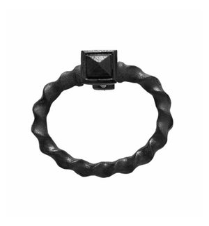 "Twisted Ring Pull, Rustic Black, Iron"