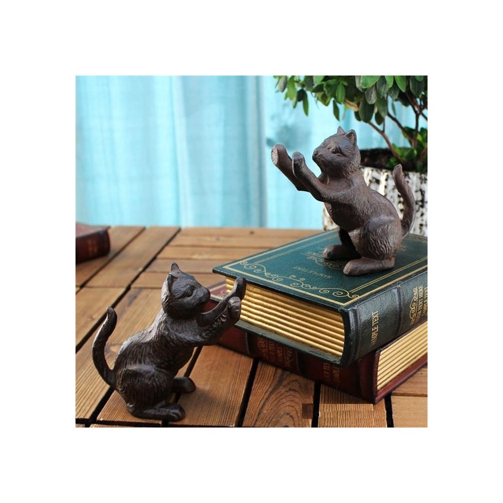 "Cast Iron Cat Bookends, 2 pcs"