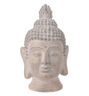 "Buddha Head, Small, Cream Antique Fini"