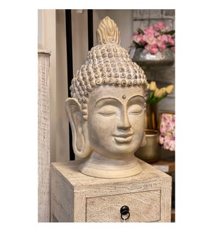 "Buddha Head, Medium, Cream Antique Fin"