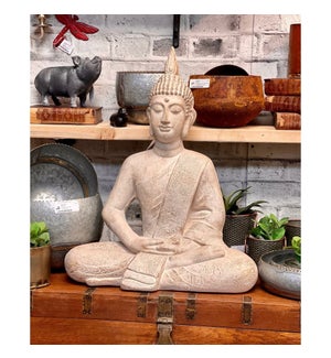 "Buddha Sitting, Large, Cream Antique F"