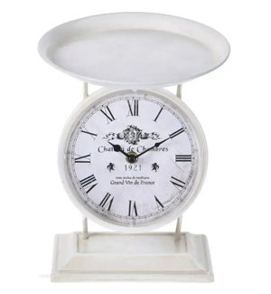 Y36300100 Table Clock Scale White