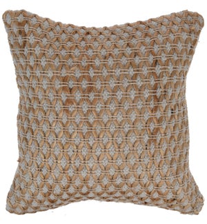 "Cushion, Size 45X45Cm. Jute And Cotton, Diamond Design"