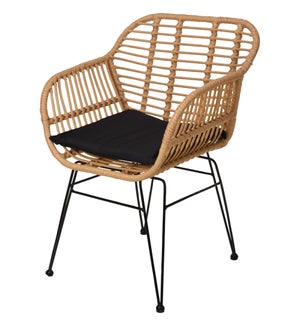 Chair With Rattan Finish. Size: 57X62X
