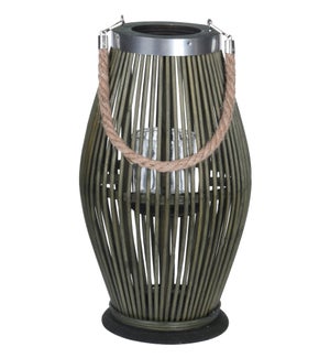 "435000360 Lantern Bamboo, Green With Washed Rope, On Sale"